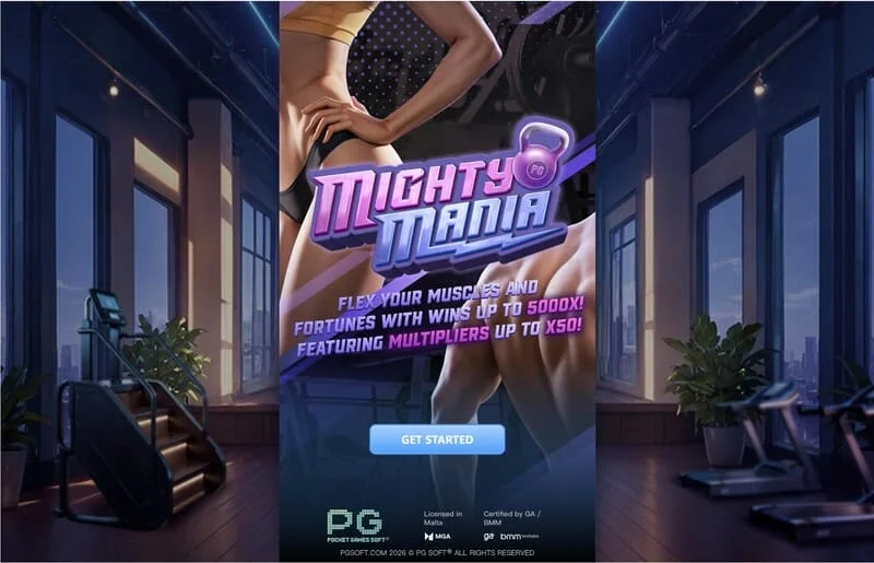 Mighty Mania – hlavní menu a obrazovka výběru sázky